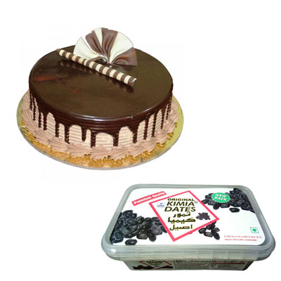 "Chocolate Cake - 1Kg + Kimia Dates 400Gms (1 pack) - Click here to View more details about this Product